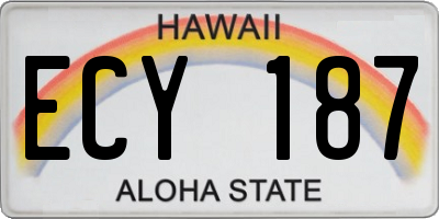 HI license plate ECY187
