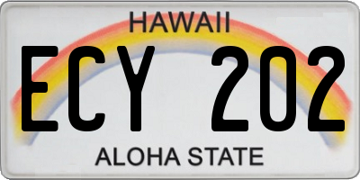 HI license plate ECY202