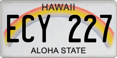 HI license plate ECY227