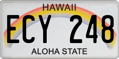 HI license plate ECY248