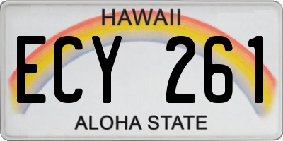 HI license plate ECY261