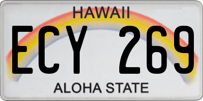 HI license plate ECY269