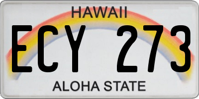 HI license plate ECY273