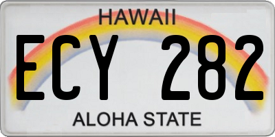 HI license plate ECY282