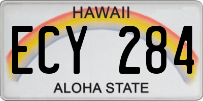 HI license plate ECY284