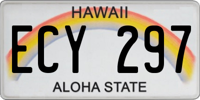 HI license plate ECY297