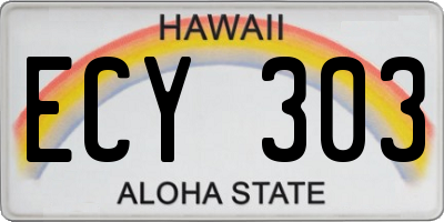 HI license plate ECY303