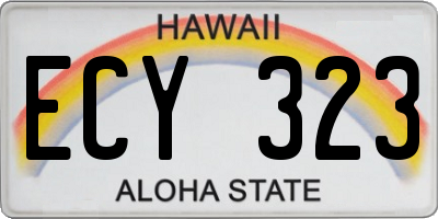 HI license plate ECY323