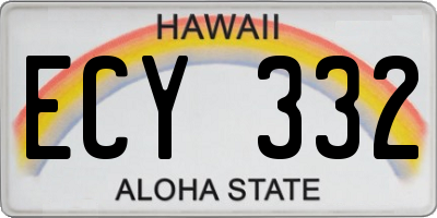 HI license plate ECY332