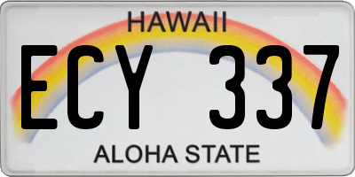 HI license plate ECY337