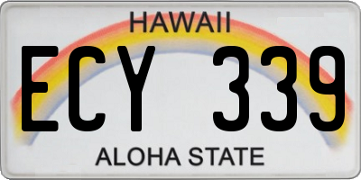 HI license plate ECY339