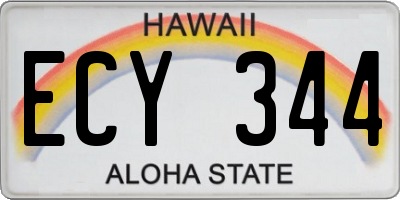 HI license plate ECY344
