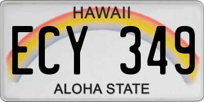 HI license plate ECY349