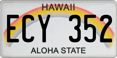 HI license plate ECY352