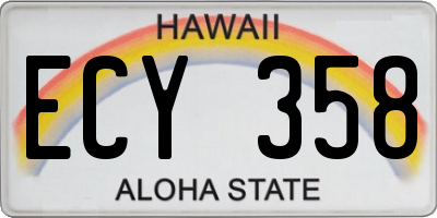 HI license plate ECY358