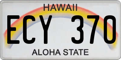HI license plate ECY370