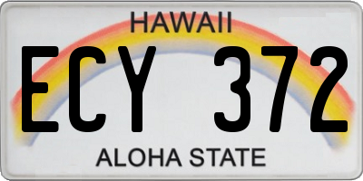 HI license plate ECY372