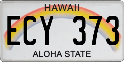 HI license plate ECY373