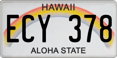 HI license plate ECY378