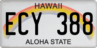 HI license plate ECY388