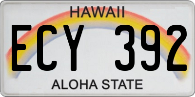 HI license plate ECY392