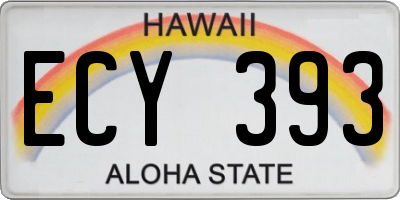 HI license plate ECY393