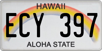 HI license plate ECY397