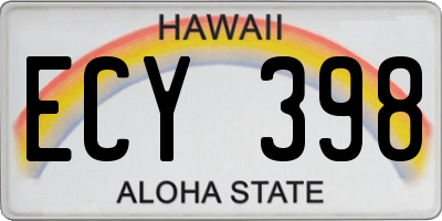 HI license plate ECY398