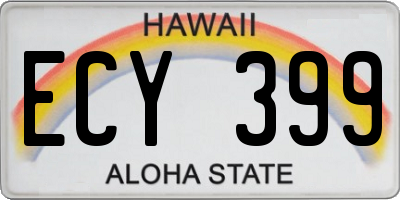 HI license plate ECY399