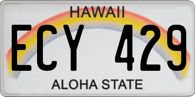 HI license plate ECY429