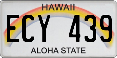 HI license plate ECY439