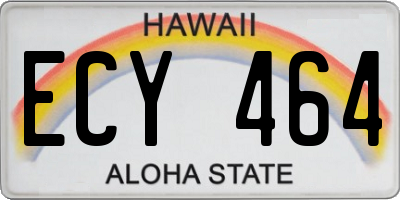 HI license plate ECY464
