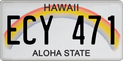 HI license plate ECY471