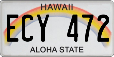 HI license plate ECY472