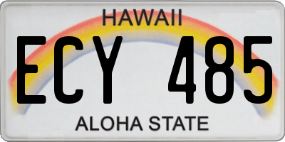 HI license plate ECY485