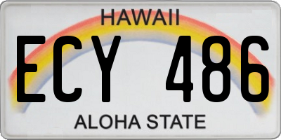 HI license plate ECY486
