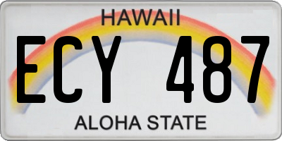 HI license plate ECY487