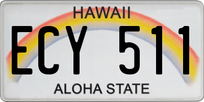 HI license plate ECY511