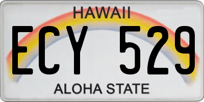 HI license plate ECY529