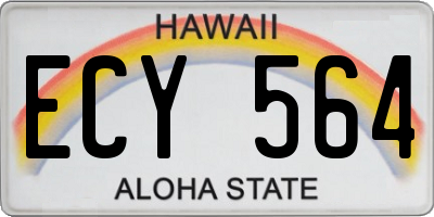 HI license plate ECY564