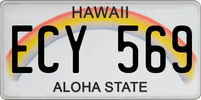 HI license plate ECY569