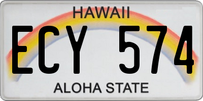 HI license plate ECY574