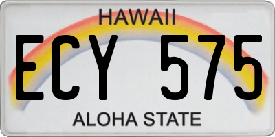 HI license plate ECY575