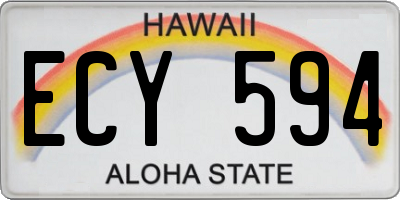 HI license plate ECY594