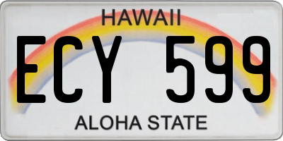 HI license plate ECY599