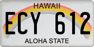 HI license plate ECY612