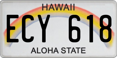 HI license plate ECY618