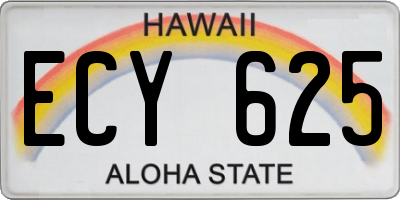 HI license plate ECY625