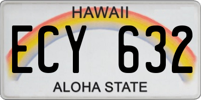 HI license plate ECY632