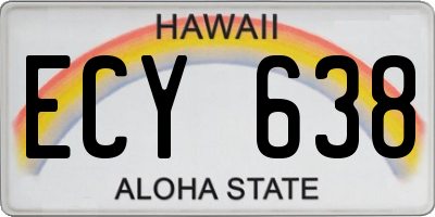 HI license plate ECY638